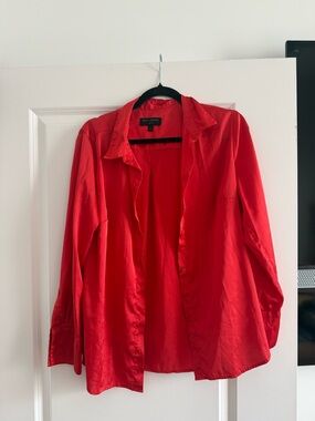Banana Republic Red Button-Up Blouse